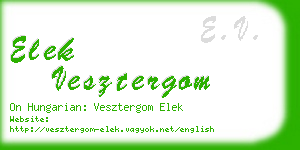 elek vesztergom business card